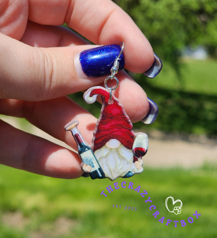 Wine Gnome Earrings