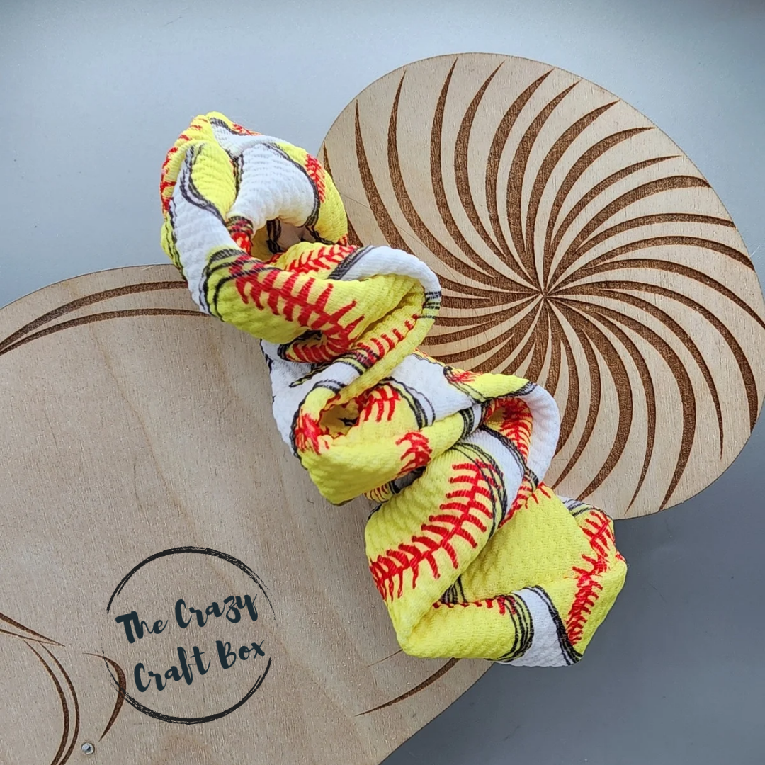Softball Heart Scrunchie