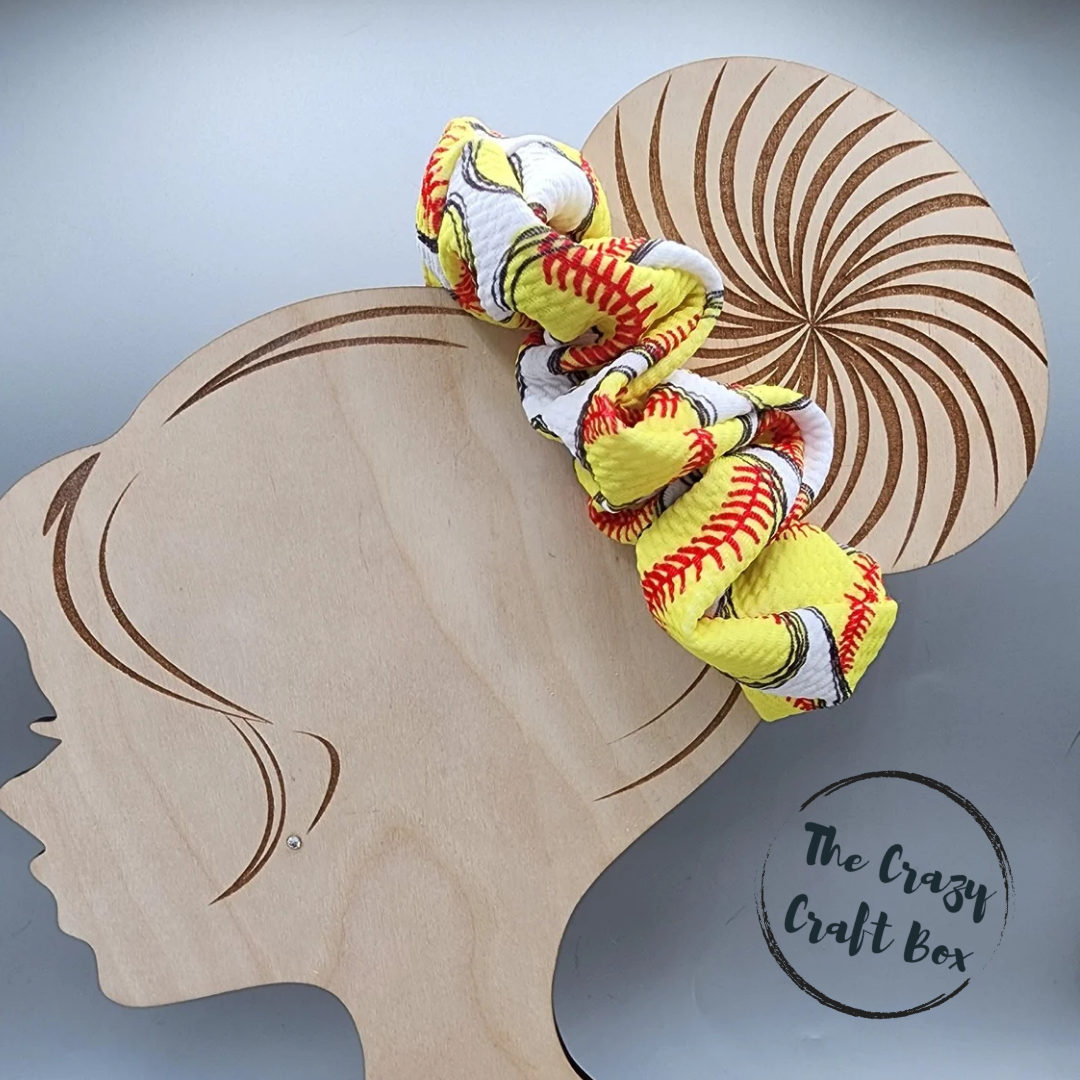 Softball Heart Scrunchie