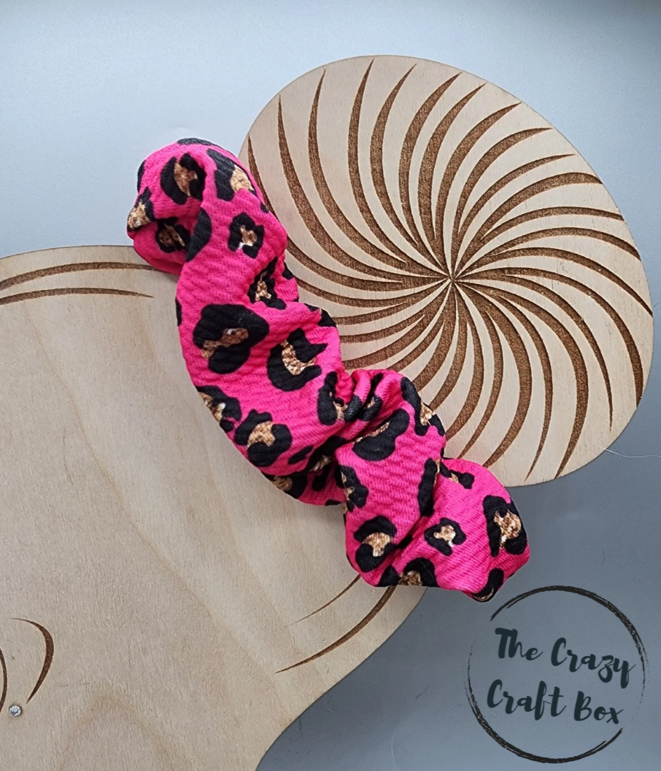 Pink Leopard Scrunchie