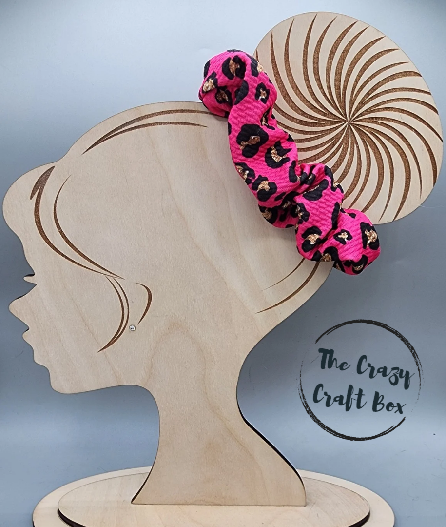 Pink Leopard Scrunchie