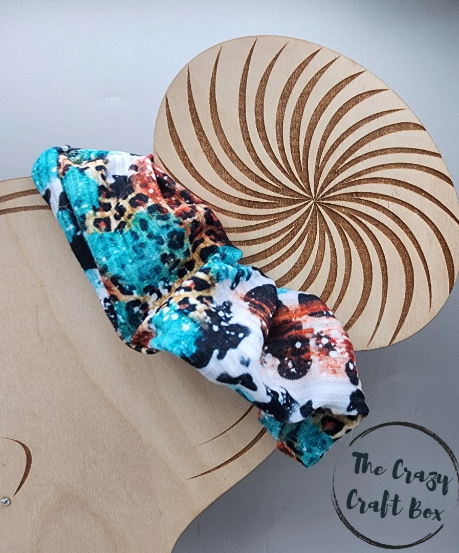 Leopard Print Scrunchie - Teal