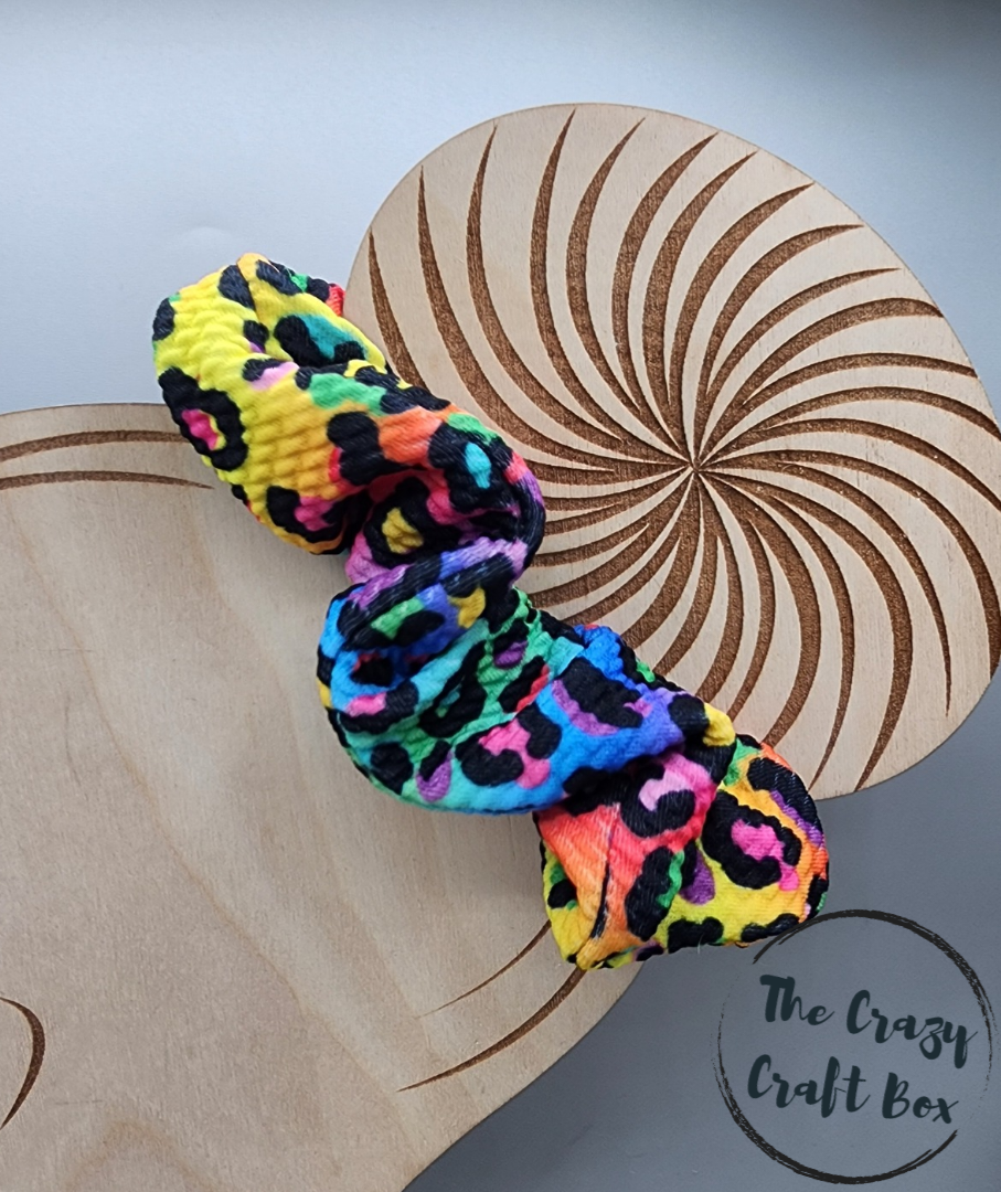 Rainbow Leopard Scrunchie