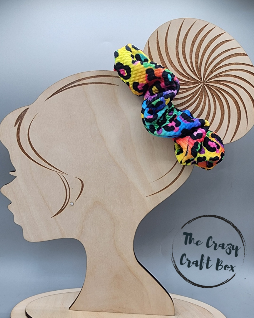 Rainbow Leopard Scrunchie