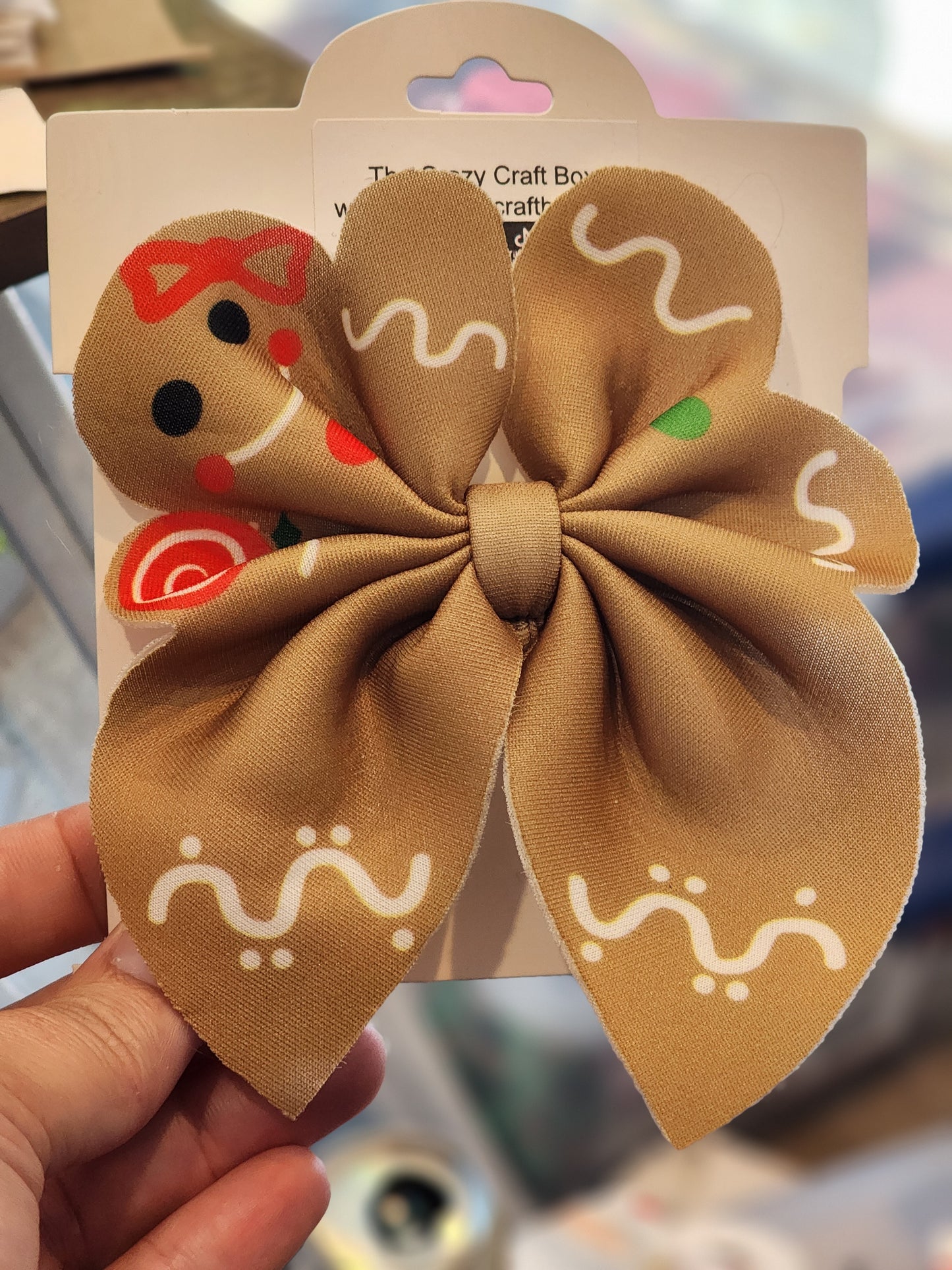 Christmas Neoprene Hair Bows – Holiday Peppermint, Santa, Gingerbread & Festive Prints