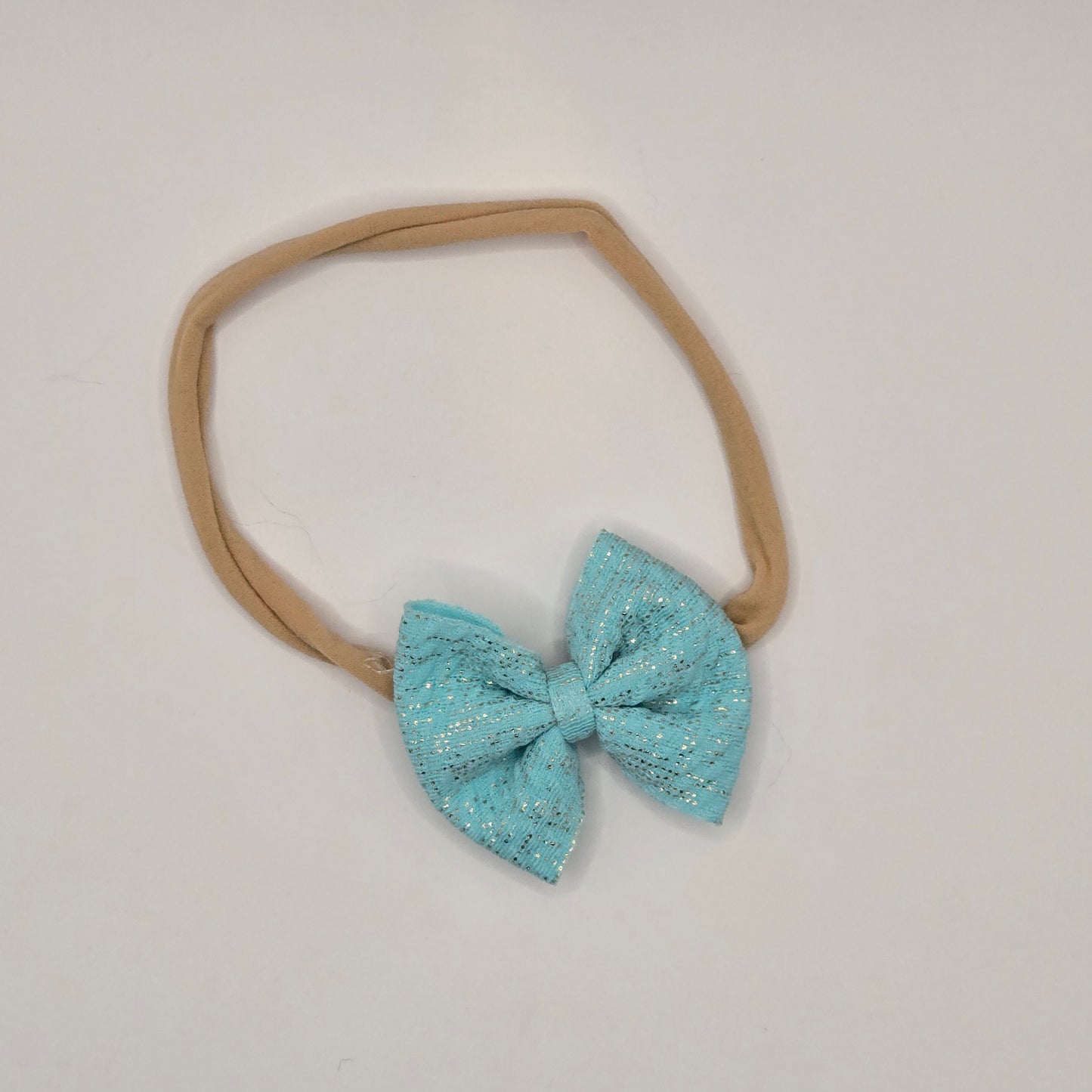 Blue Gold Metallic Hair Bows