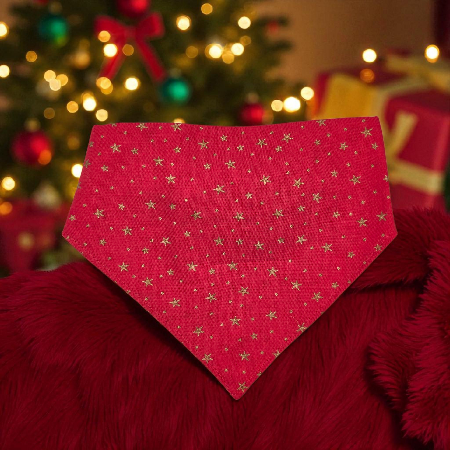 Red & Gold Stars Bandana