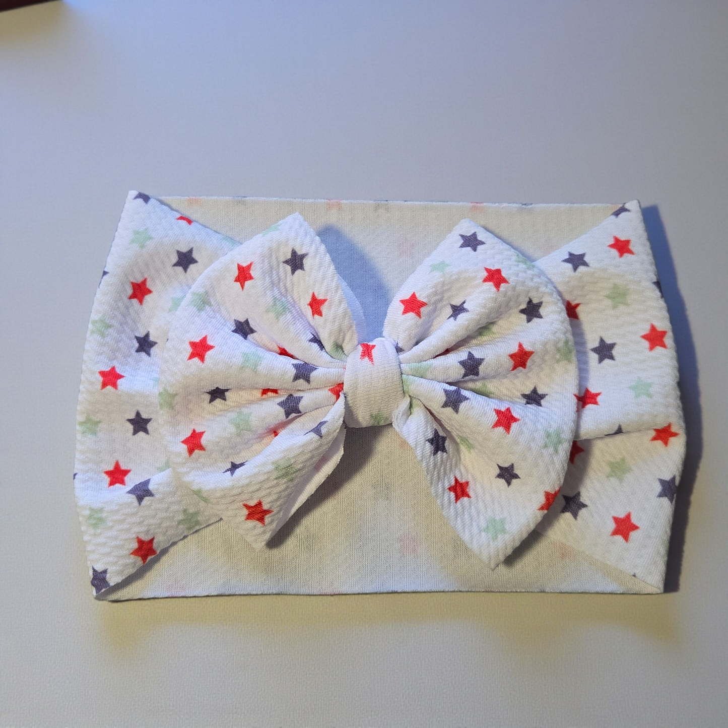 Star-Print Baby Headwrap – Soft Stretch Oversized Bow
