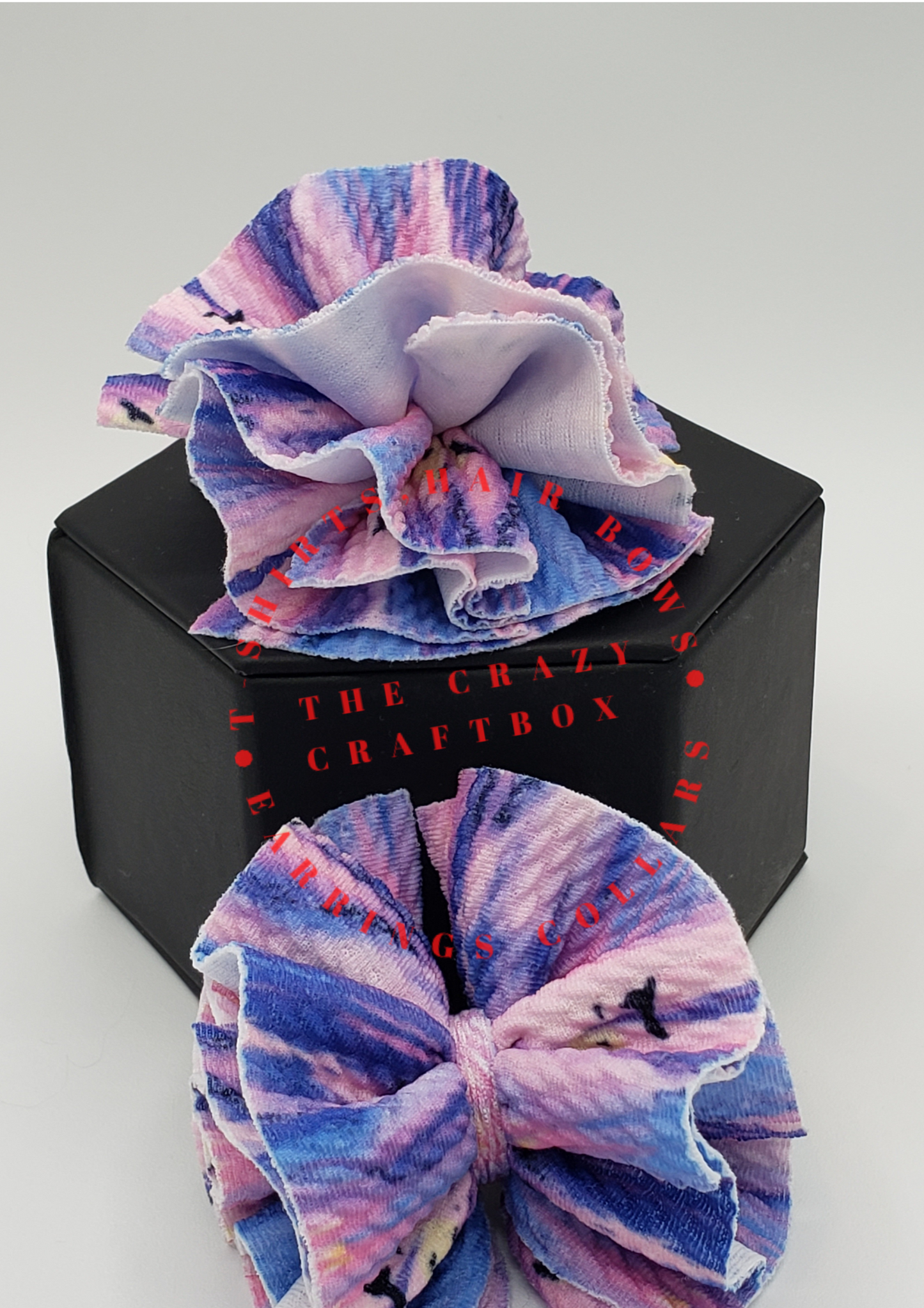 Pink Sky Fabric Hair Bows