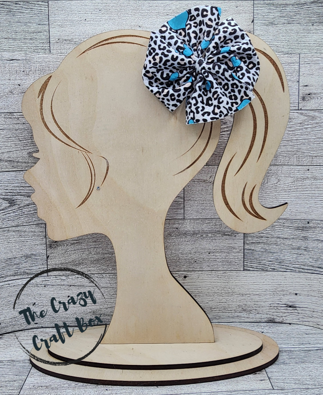 Leopard Blue Heart Hair Bow Set | Valentine Bow & Scrunchie Set for Babies, Toddlers & Girls