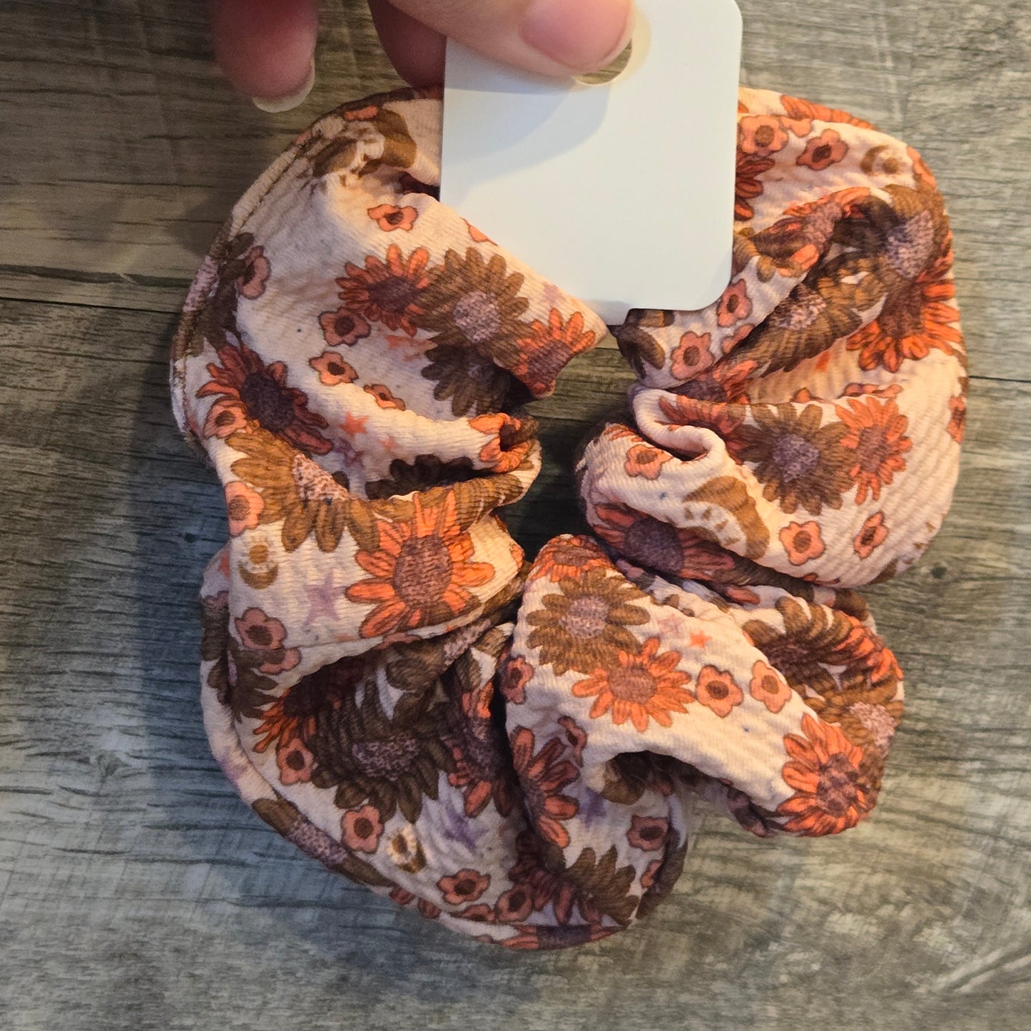 Vintage Autumn Floral Scrunchie – Handmade Fall Hair Accessory for Women & Girls