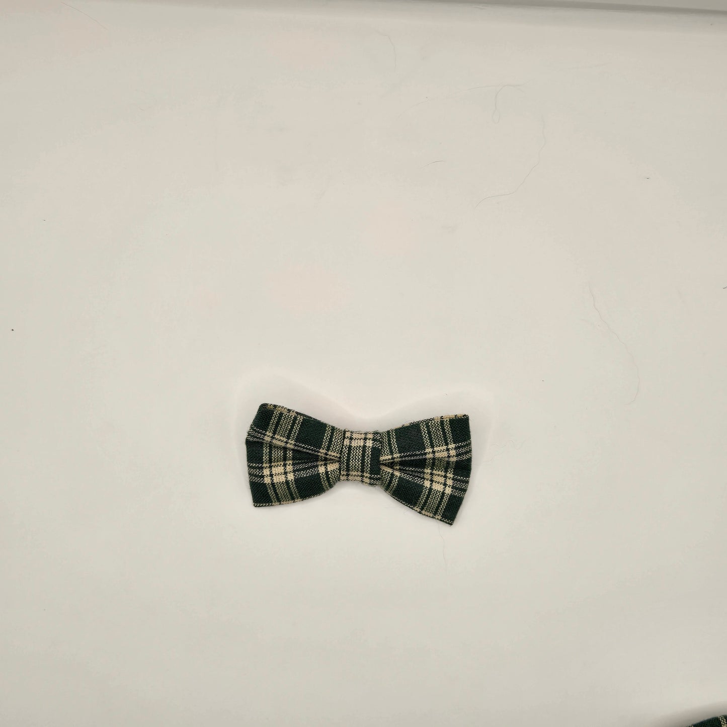 Green Plaid Dog Bow Tie Collar Accessory | Handmade Pet Outfit for Dogs & Cats