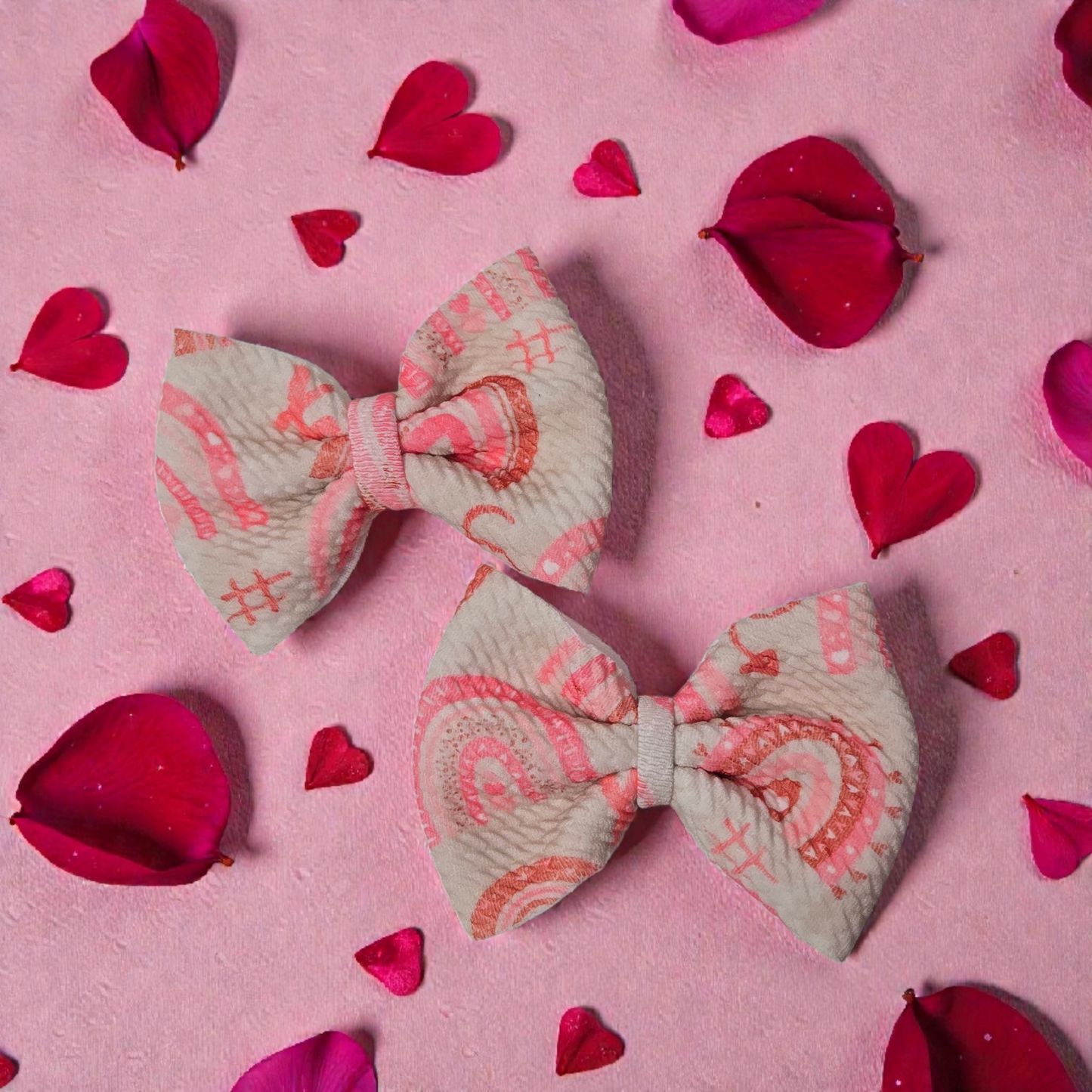 Valentine Rainbow Bow Headwrap & Hair Bow Set – Baby, Toddler & Girls