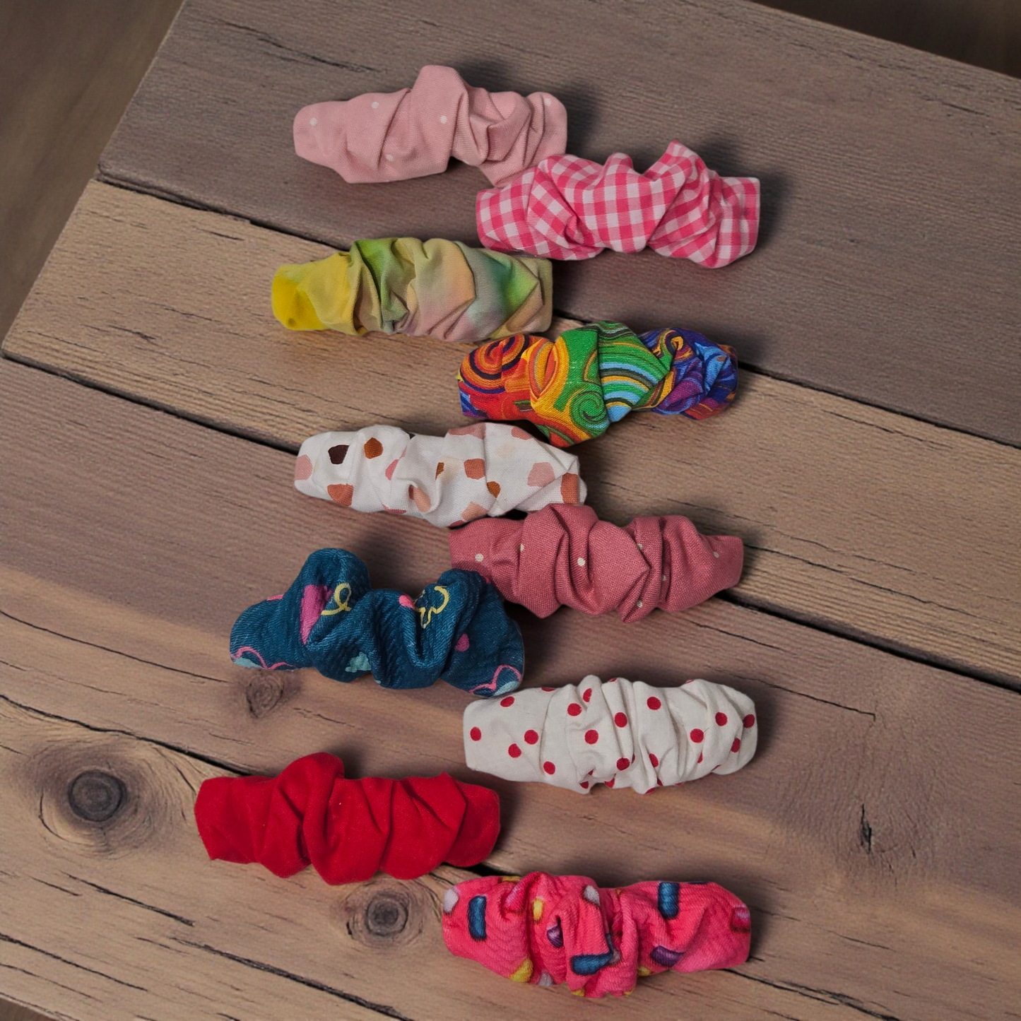 Barrettes for Women & Girls – Handmade Fabric Hair Clips | Polka Dot, Pink, Rainbow Swirl | Stylish Hair Accessories, Gifts, Party Favors