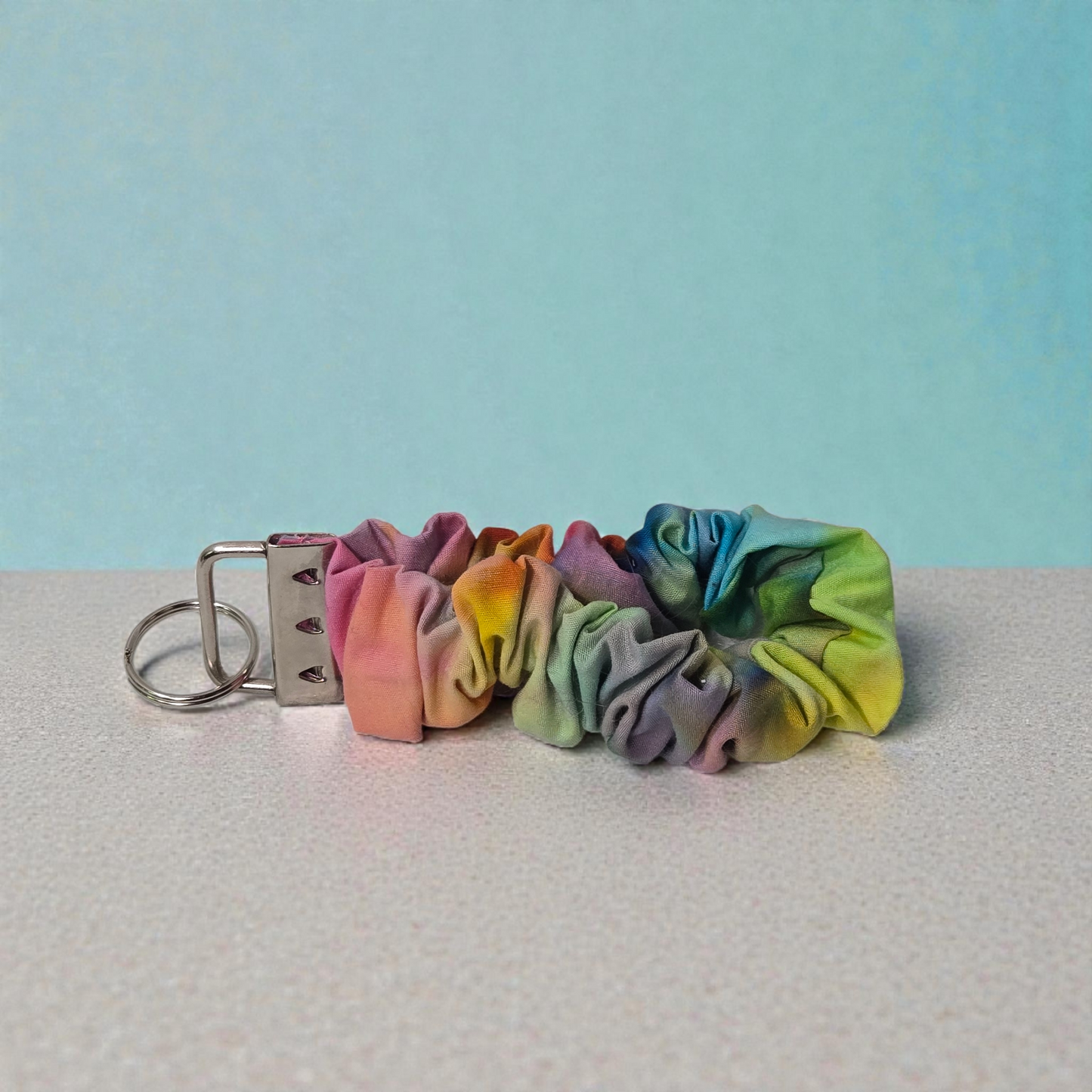 Scrunchie Wristlet Keychain for Women – Stretch Fabric Key Ring Bracelet – Assorted Colors & Patterns