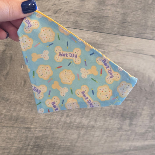 Birthday Dog Bandana – “Bark-Day” Pet Bandana | Over-the-Collar Dog Scarf | XS–XXL Puppy to Large Dog