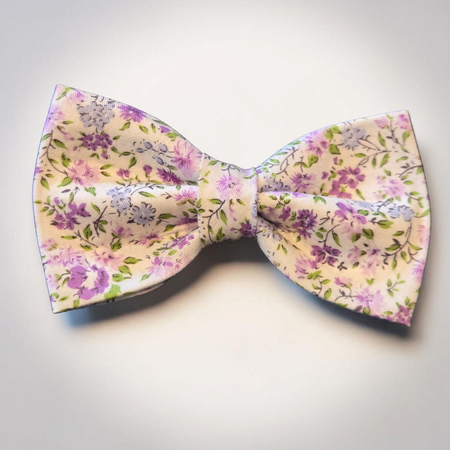 Floral Pet Over the Collar Bow Tie | Purple Dog Bow Tie | Spring Pet Bowtie | Adjustable Collar Bow | Dog & Cat Accessory XS-XL
