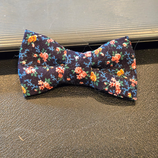 Pink Flower Bow Tie