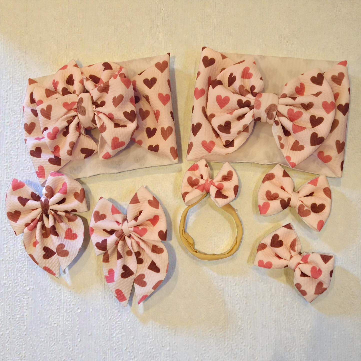 Pink & Brown Hearts