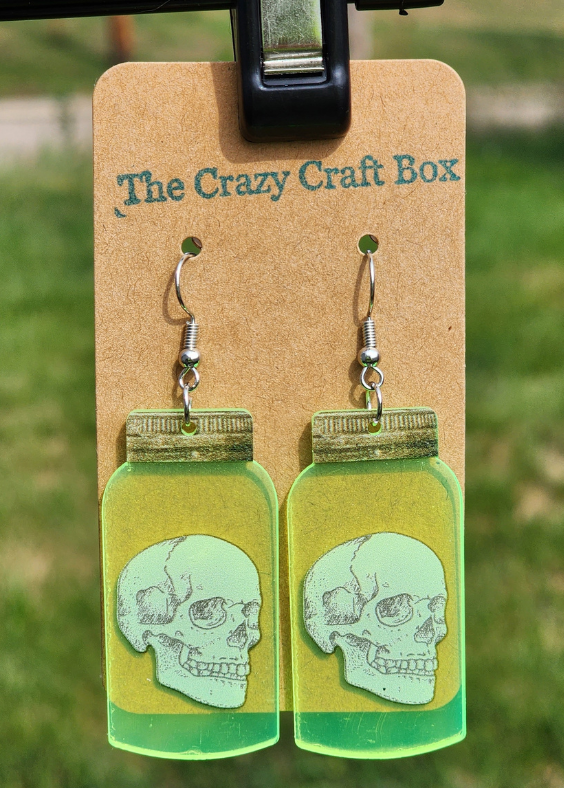 Halloween Poison Bottle Earrings