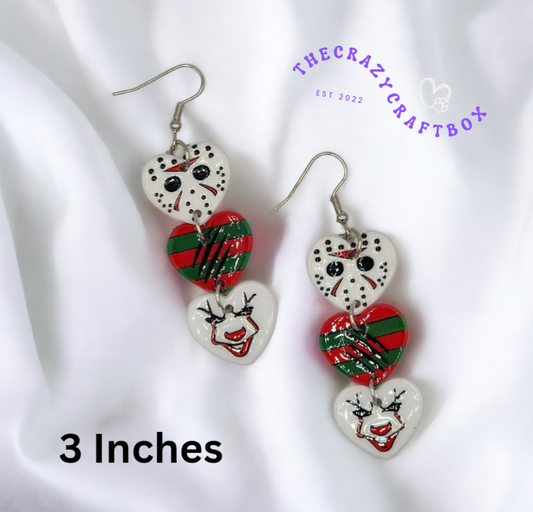 Halloween Triple Heart Earrings