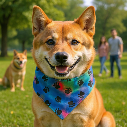 Rainbow Paw Print Pet Bandana
