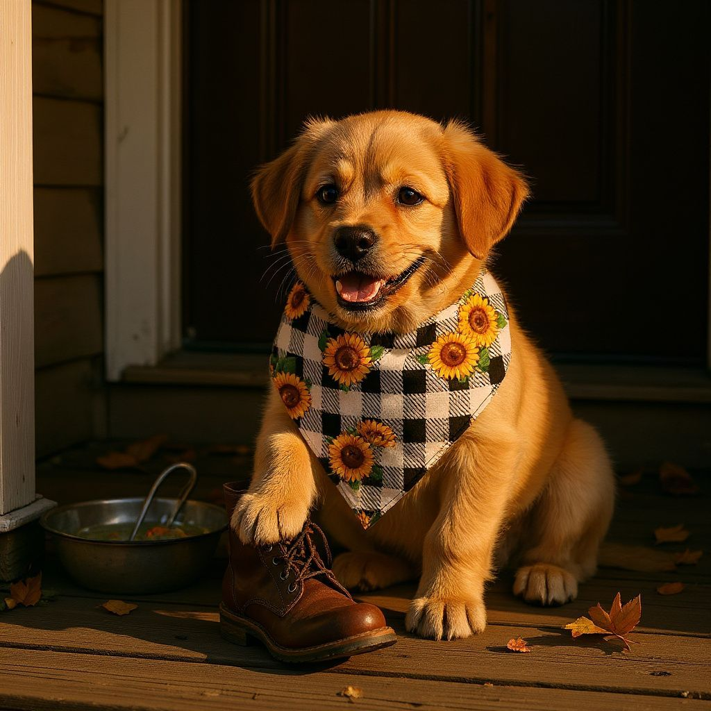 Blk/White Gingham with Sunflower Bandanas