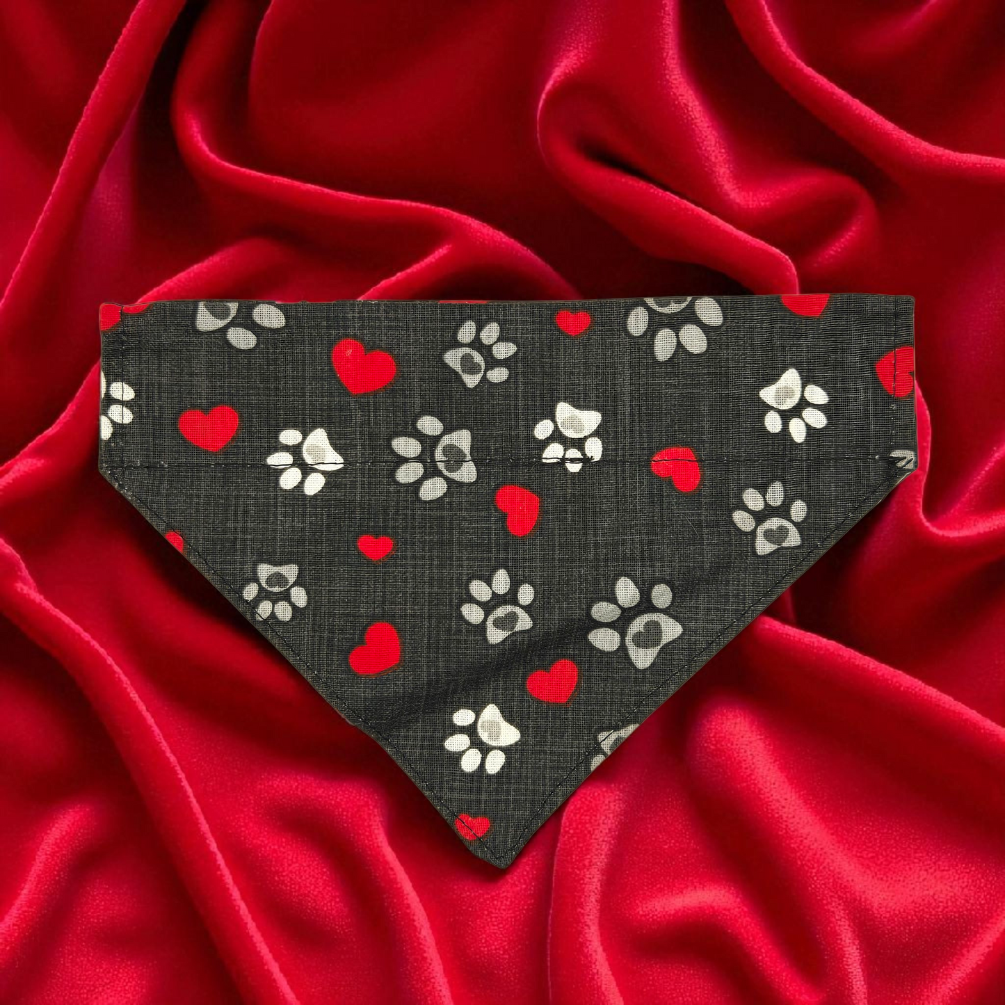Grey Paw Print Bandana