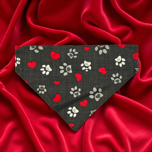Grey Paw Print Bandana