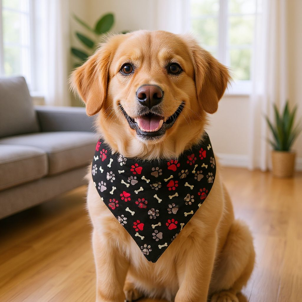 Black Paw Print Bandana