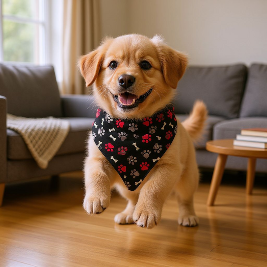 Black Paw Print Bandana