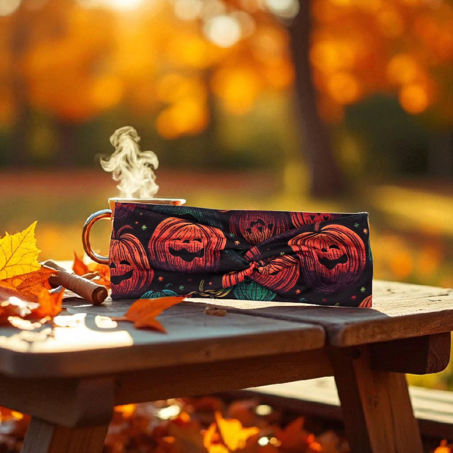 🎃 Halloween Pumpkin Twist Knot Headband – Fall Hair Accessory