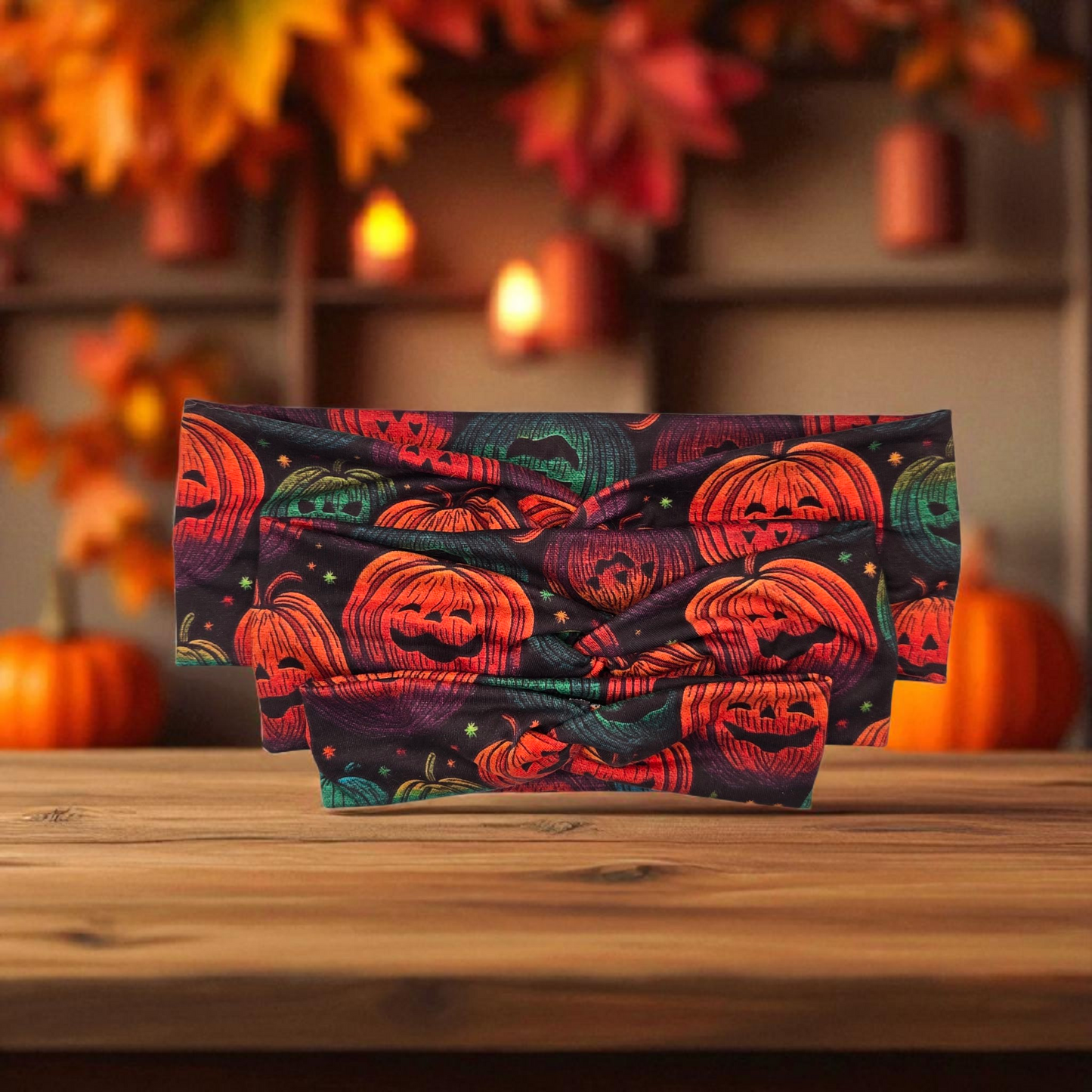 🎃 Halloween Pumpkin Twist Knot Headband – Fall Hair Accessory