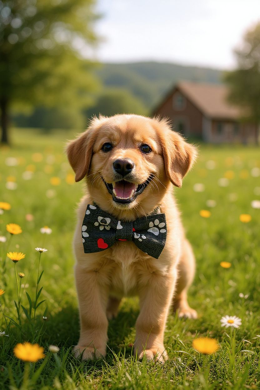 Grey & White Paw Print Bow Tie Collar Accessory | Handmade Pet Outfit for Dogs & Cats