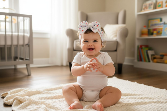 Star-Print Baby Headwrap – Soft Stretch Oversized Bow