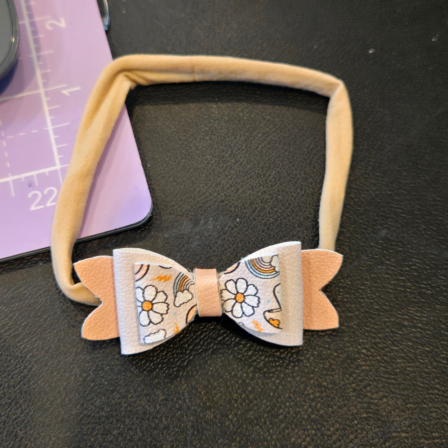Peach Rainbow Bows