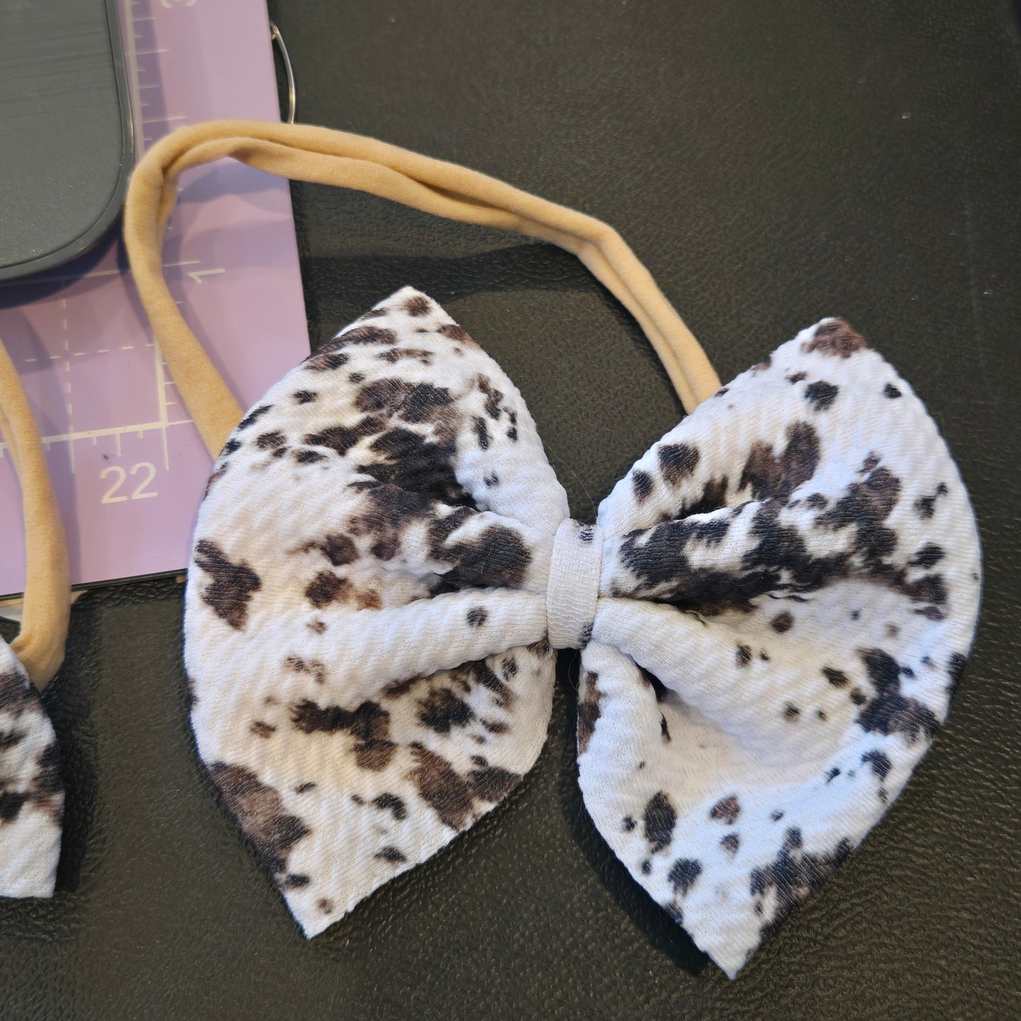 Brown Cow Hair Bows